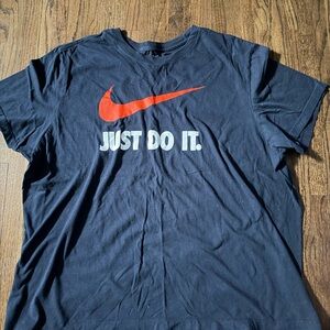 Nike Men's Navy Tee with Red Swoosh
